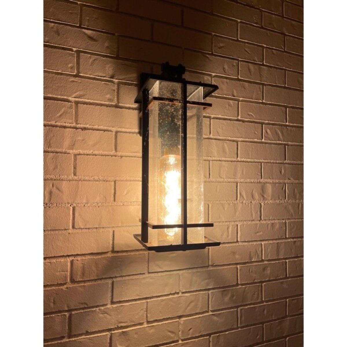 San Marcos 18 in. Outdoor Wall Lantern Black & Antique Copper Finish - Bees Lighting