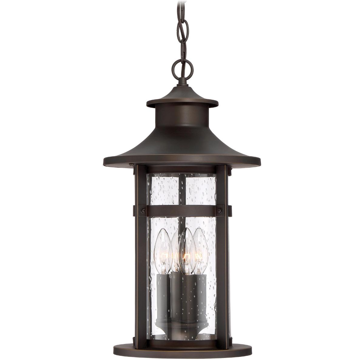 Highland Ridge 4 lights 10 in. Outdoor Hanging Lantern Oil Rubbed Bronze & Gold finish