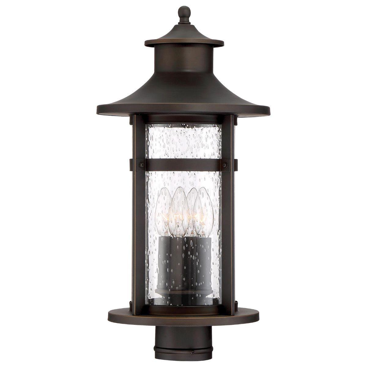 Highland Ridge 20 in. 4 lights Lantern Head Oil Rubbed Bronze & Gold finish - Bees Lighting
