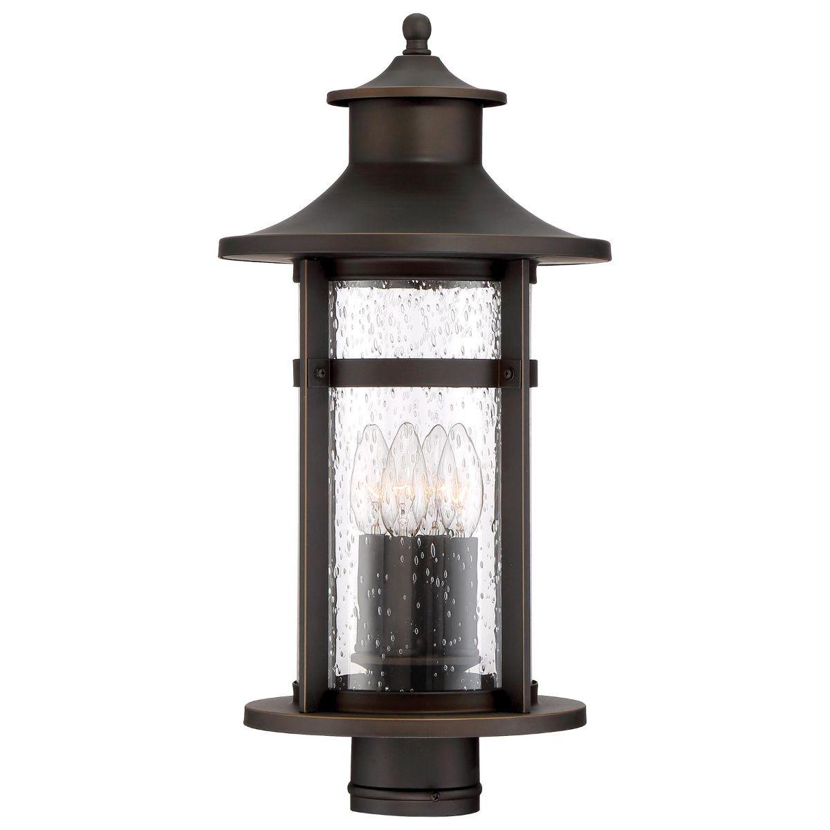 Highland Ridge 20 in. 4 lights Lantern Head Oil Rubbed Bronze & Gold finish