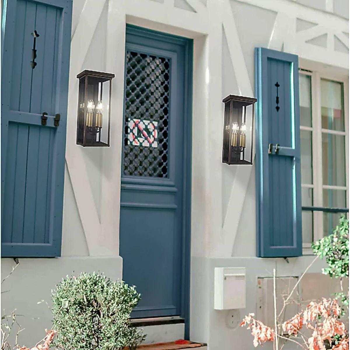 Casway 17 In. 4 Lights Outdoor Wall Lantern Oil Rubbed Bronze & Gold Finish - Bees Lighting
