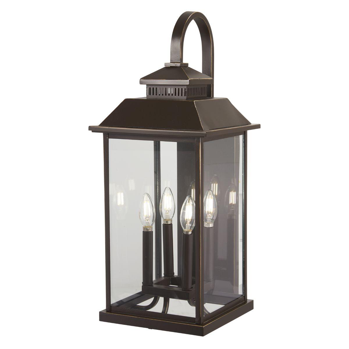 Miner's Lof 26 in. 4 Lights Outdoor Wall Lantern Oil Rubbed Bronze & Gold Finish - Bees Lighting