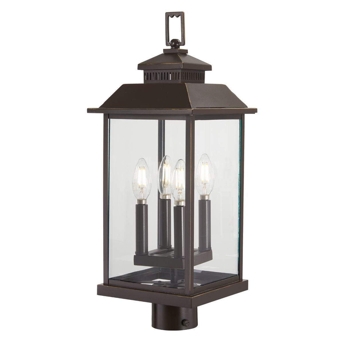 Miner's Lof 23 in. 4 lights Lantern Head Oil Rubbed Bronze & Gold finish - Bees Lighting