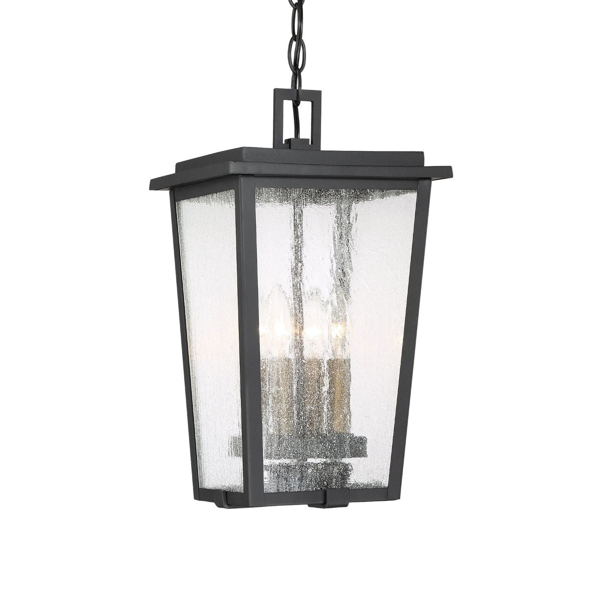 Cantebury 4 lights 9 in. Outdoor Hanging Lantern Black & Gold finish