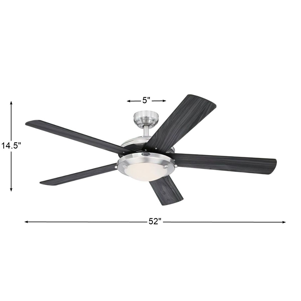 Comet 52 Inch Modern Ceiling Fan With Light And Pull Chain