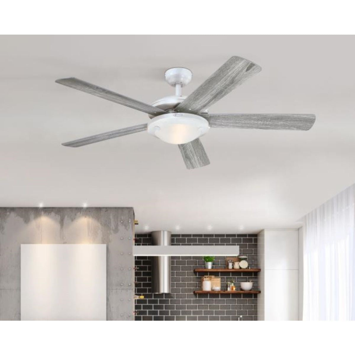 Comet 52 Inch Modern Ceiling Fan With Light And Pull Chain