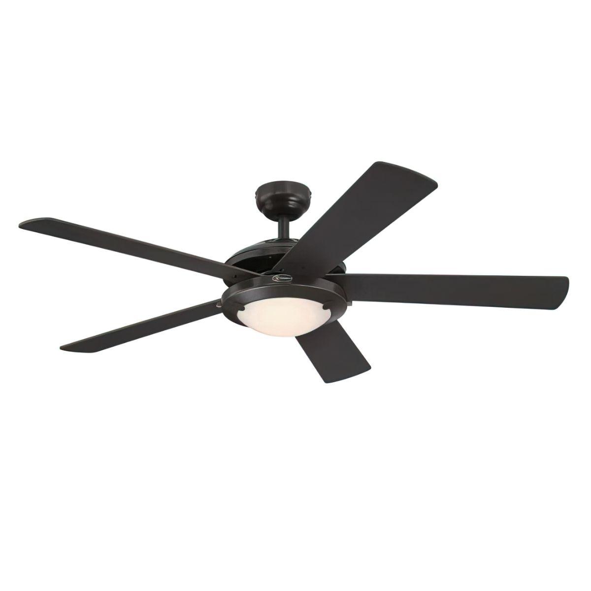Comet 52 Inch Espresso Modern Ceiling Fan With Light, Reversible Blades - Bees Lighting