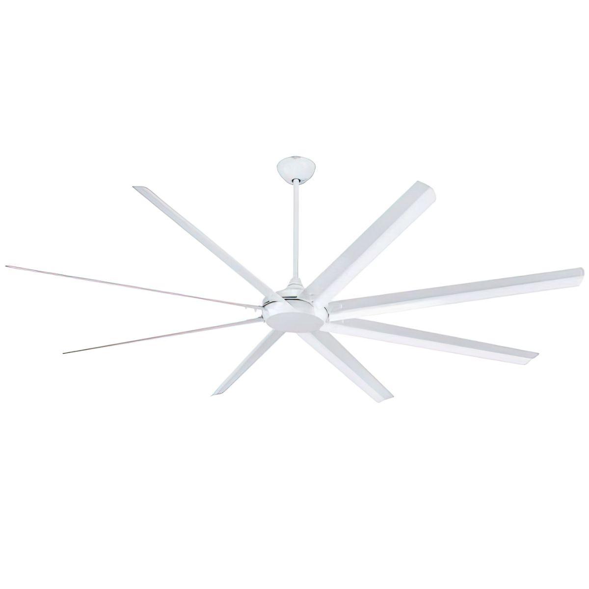 Widespan 100 Inch DC Industrial Windmill Outdoor Ceiling Fan With Remote, White Finish, 8 Blades - Bees Lighting