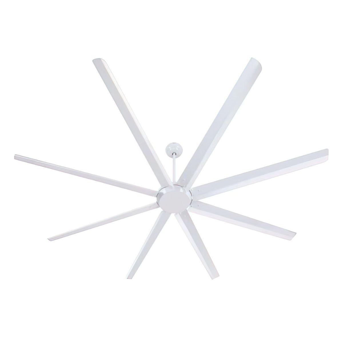 Widespan 100 Inch DC Industrial Windmill Outdoor Ceiling Fan With Remote, White Finish, 8 Blades