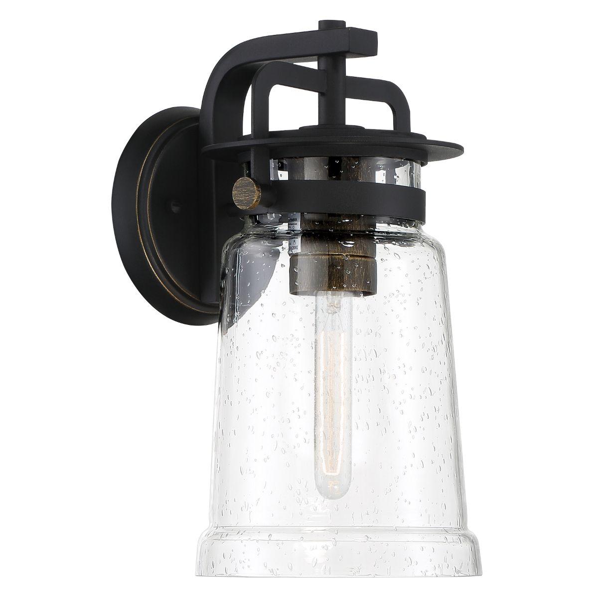 Maribel Heights 14 in. Outdoor Wall Sconce Black & Gold Finish - Bees Lighting