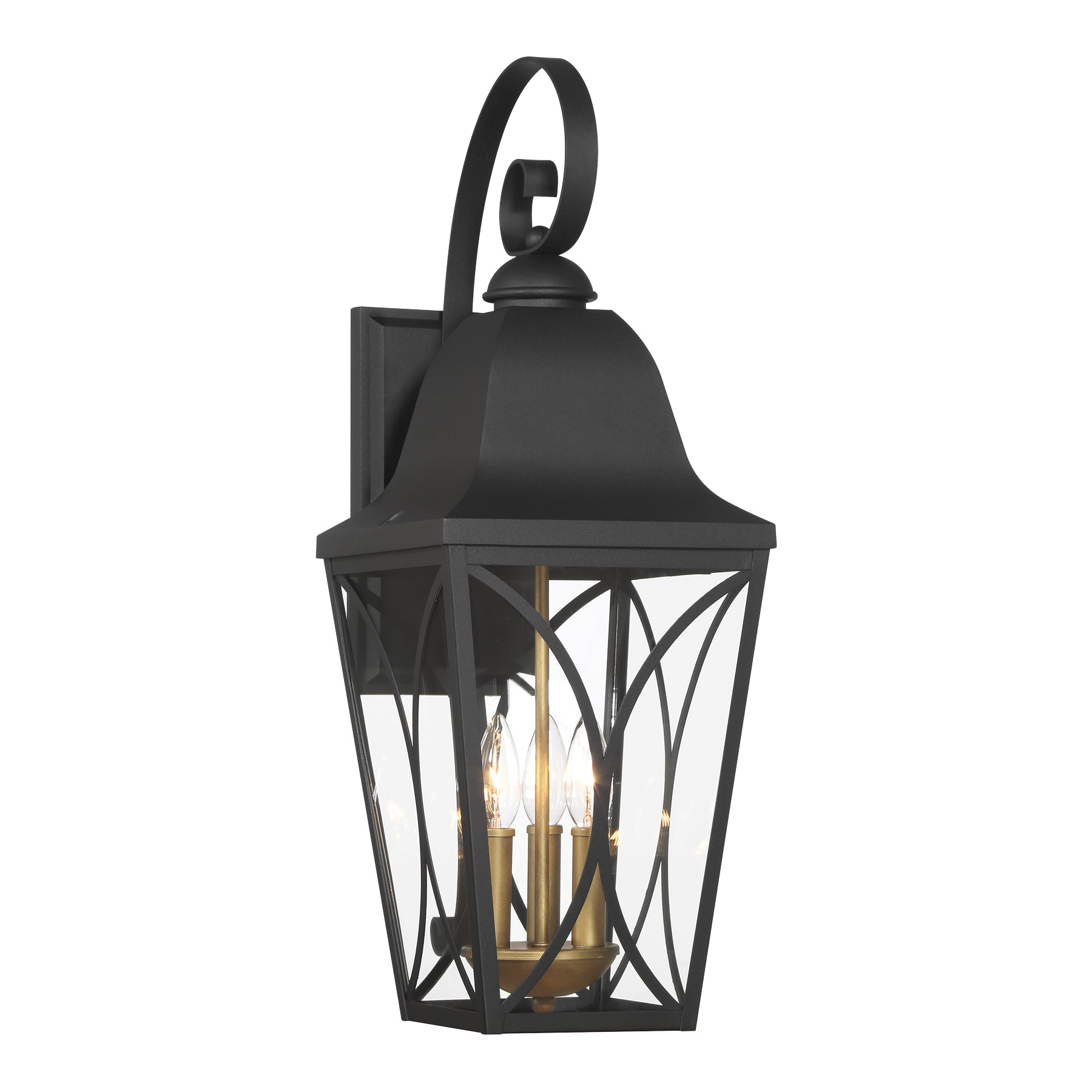 Cardigan 24" 3 Lights Outdoor Wall Sconce Black Finish - Bees Lighting