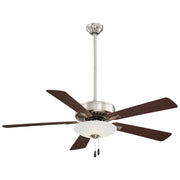 Contractor Uni-Pack LED 52" Ceiling Fan with Pull Chain, Brushed Nickel - Bees Lighting