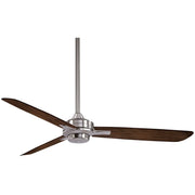 Rudolph 52" Nickel Ceiling Fan with Wall Control, Medium Maple Blades - Bees Lighting