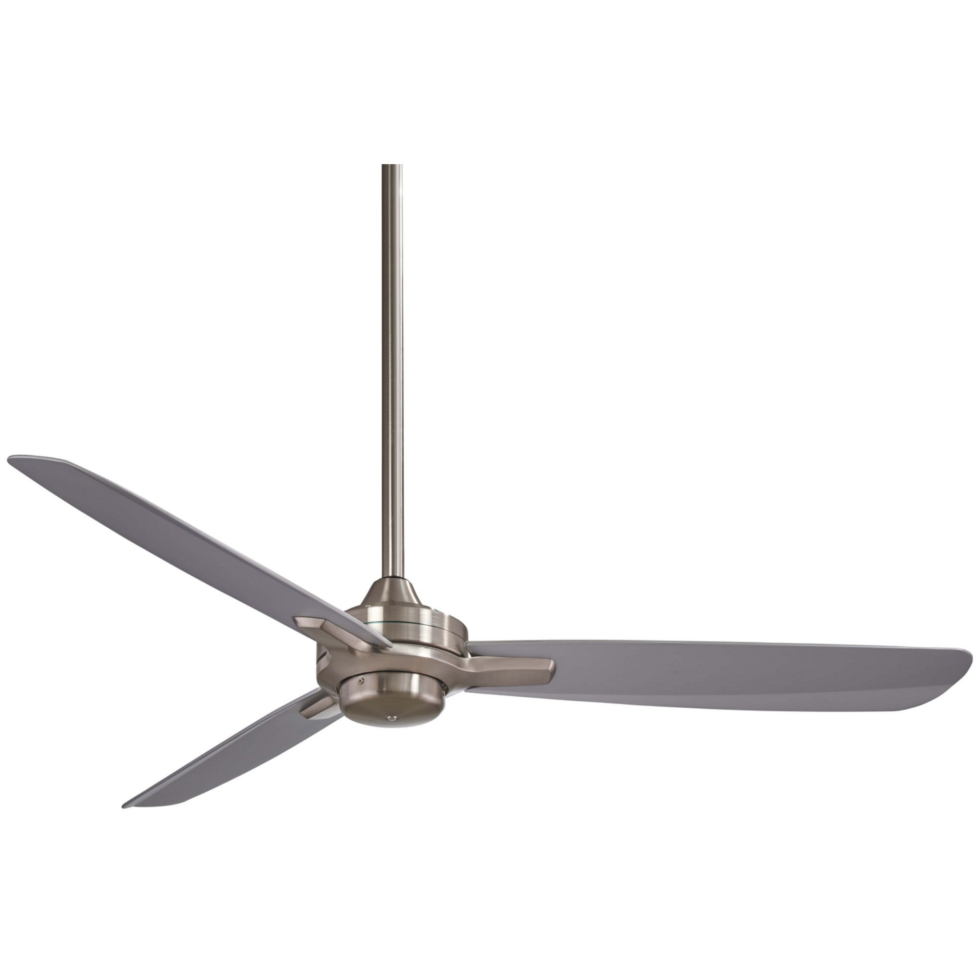 Rudolph 52" Nickel Ceiling Fan with Wall Control, Silver Blades - Bees Lighting