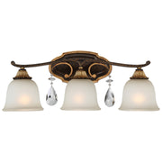 Chateau Nobles 24" 3-Light Bath Vanity, Raven Bronze & Sunburst Gold Highlights - Bees Lighting