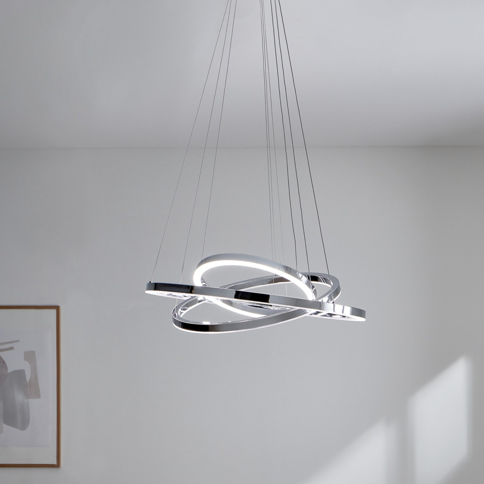Opus 32" LED Chandelier, Chrome Finish - Bees Lighting