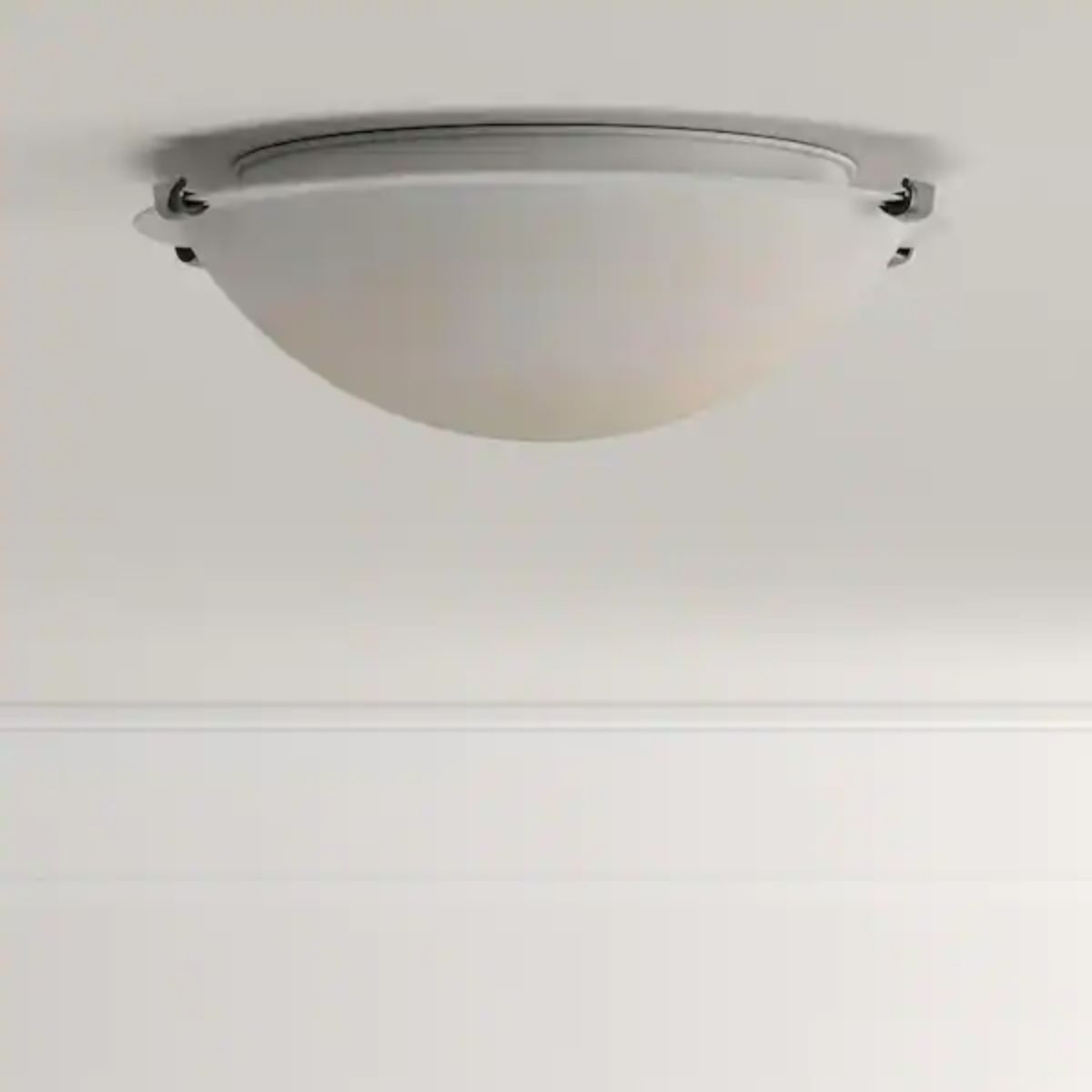 Clip LED Ceiling Puff Light with Satin Etched glass diffuser Brushed Nickel finish - Bees Lighting