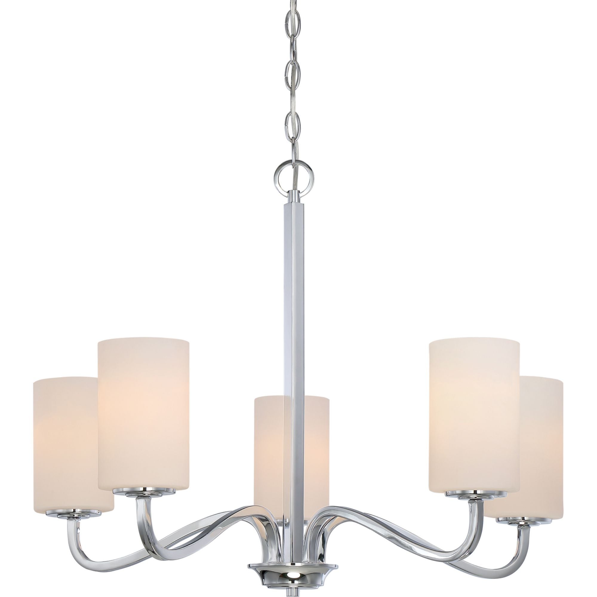 Willow 27" 5 Lights Chandelier, Nickel Finish - Bees Lighting