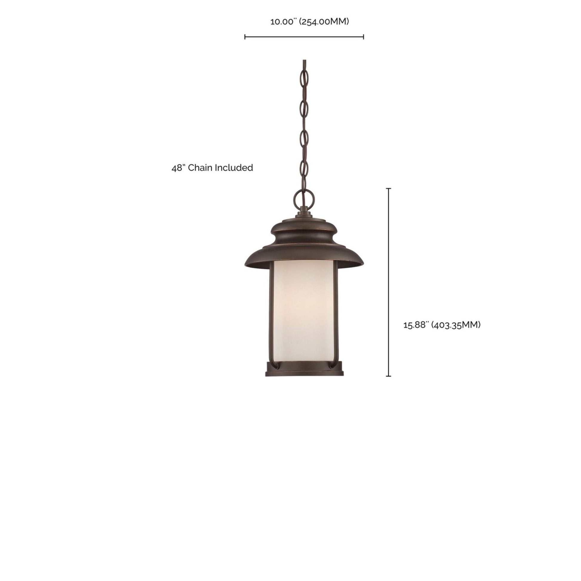 Bethany 16" LED Outdoor Hanging Lantern, Mahogany Bronze Finish - Bees Lighting