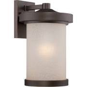 Diego LED Outdoor Wall Light Bronze Finish, Satin Amber Glass - Bees Lighting