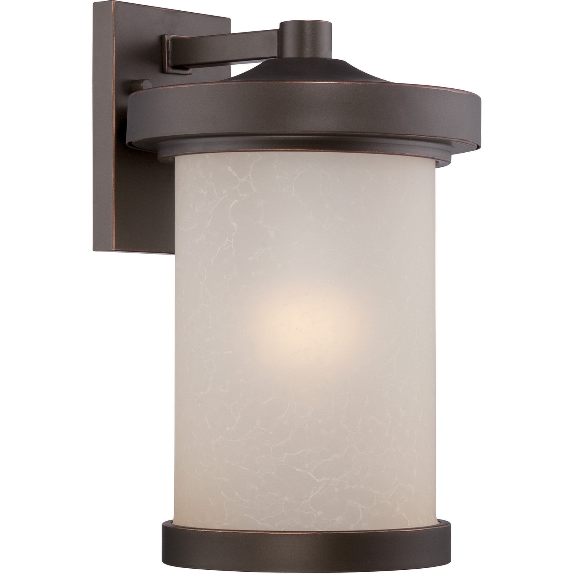 Diego LED Outdoor Wall Light Bronze Finish, Satin Amber Glass - Bees Lighting