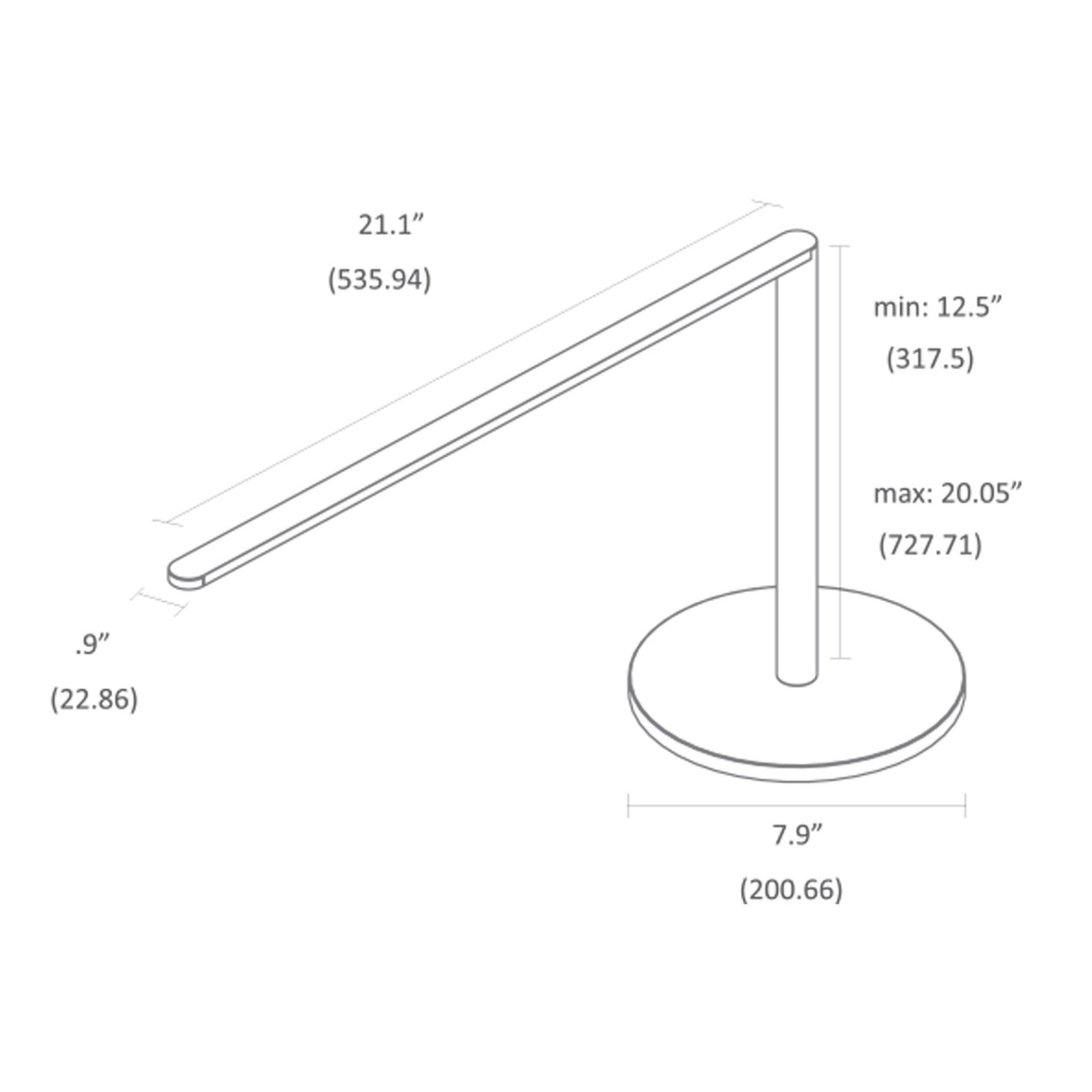 Lady7 Silver Contemporary LED Desk Lamp and USB Port