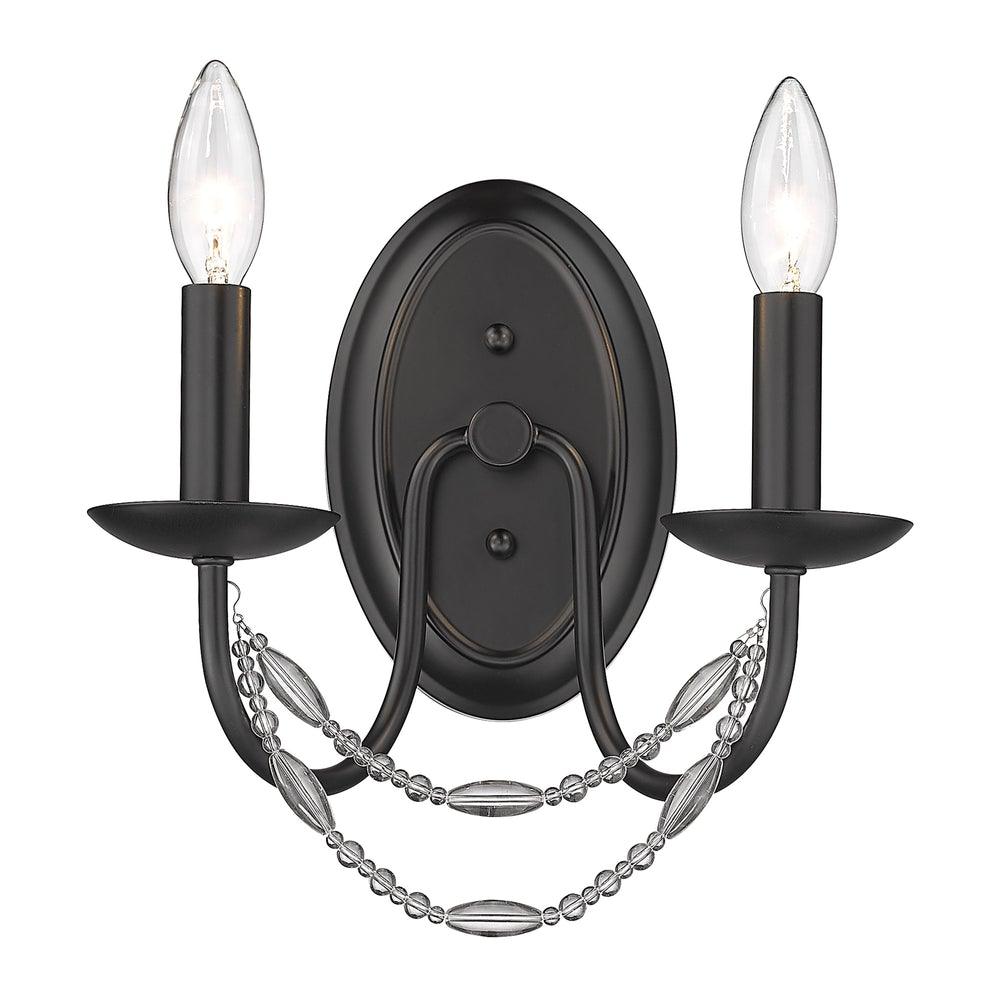 Mirabella 11 in. Armed Sconce Matte Black finish - Bees Lighting