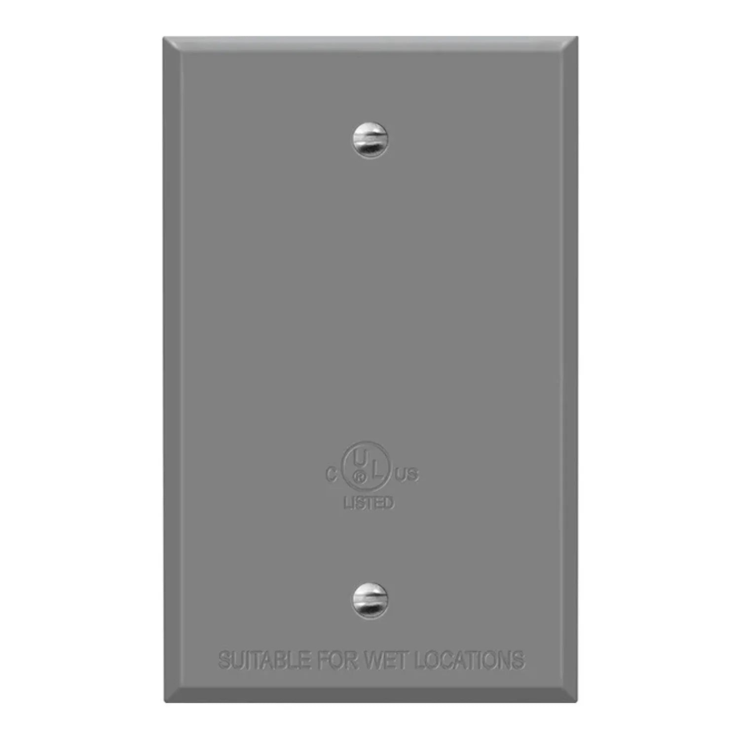 1-Gang Weatherproof Metallic Blank Wall Plate, Gray - Bees Lighting