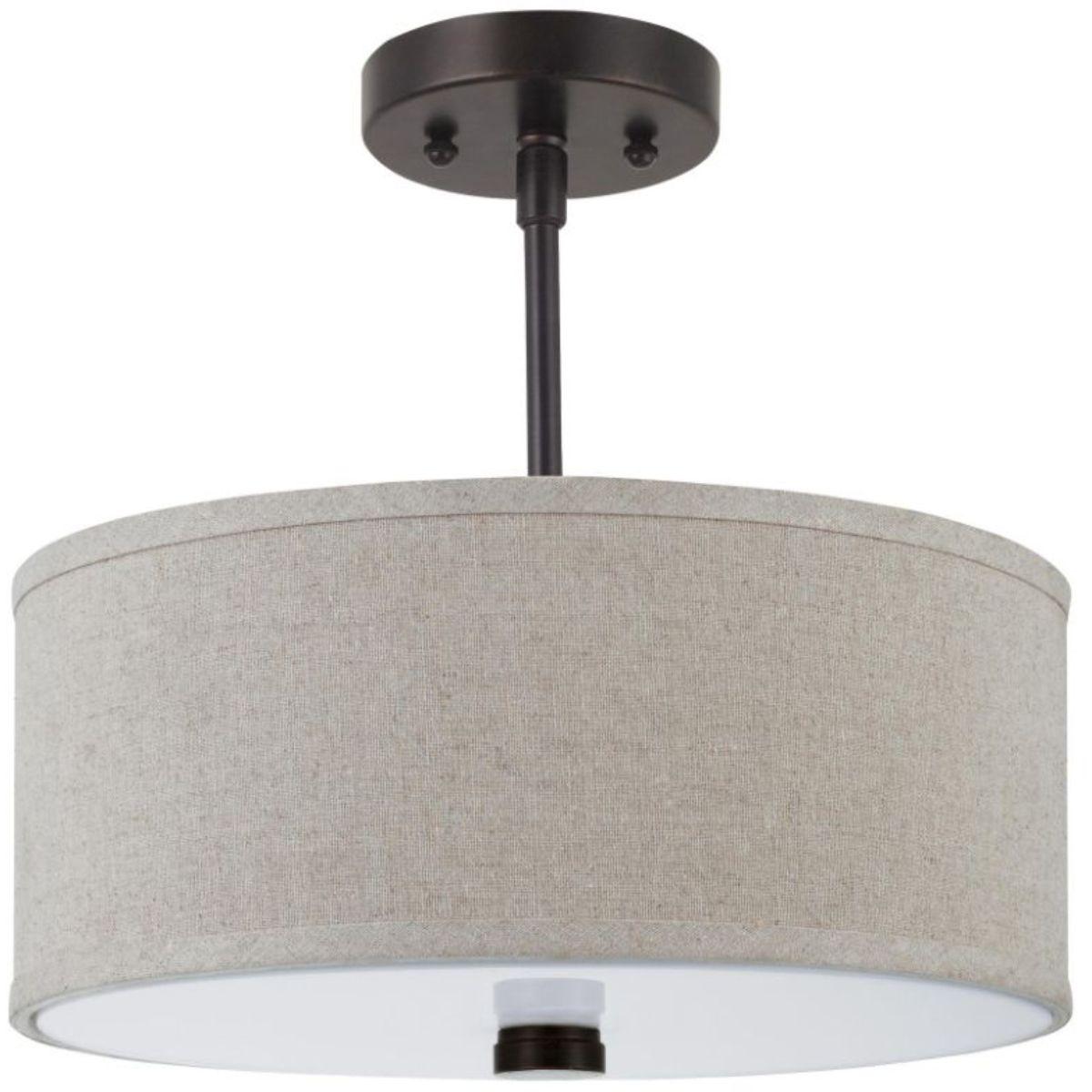 Dayna 14 in. 2 Lights Semi Flush Mount Light Bronze finish