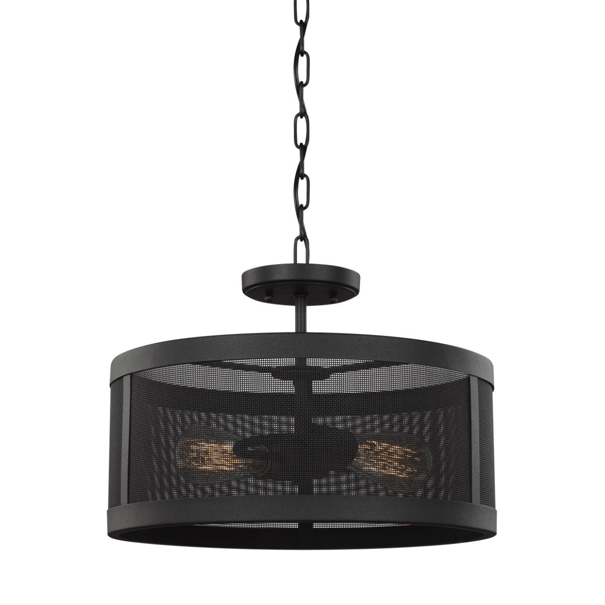 Gereon 16 in. 2 Lights Semi Flush Mount Light Black finish - Bees Lighting