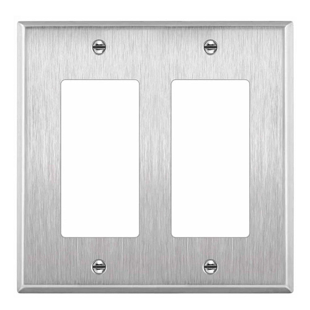 2-Gang Stainless Steel Decorator Wall Plate