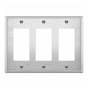 3-Gang Stainless Steel Decorator Wall Plate - Bees Lighting