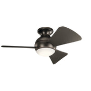 Sola 34" LED Outdoor Flush Mount Ceiling Fan - Bees Lighting