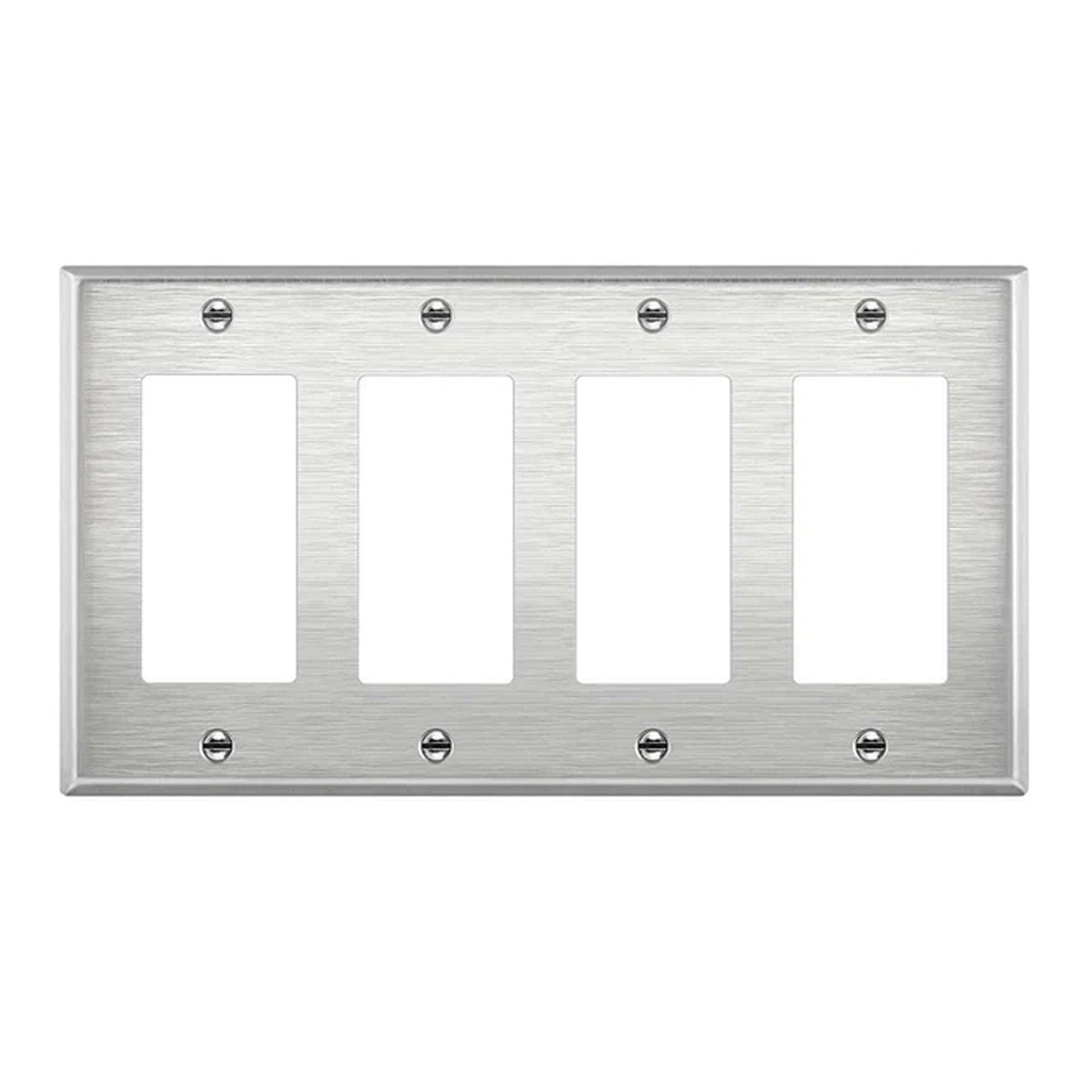 4-Gang Stainless Steel Decorator Wall Plate - Bees Lighting