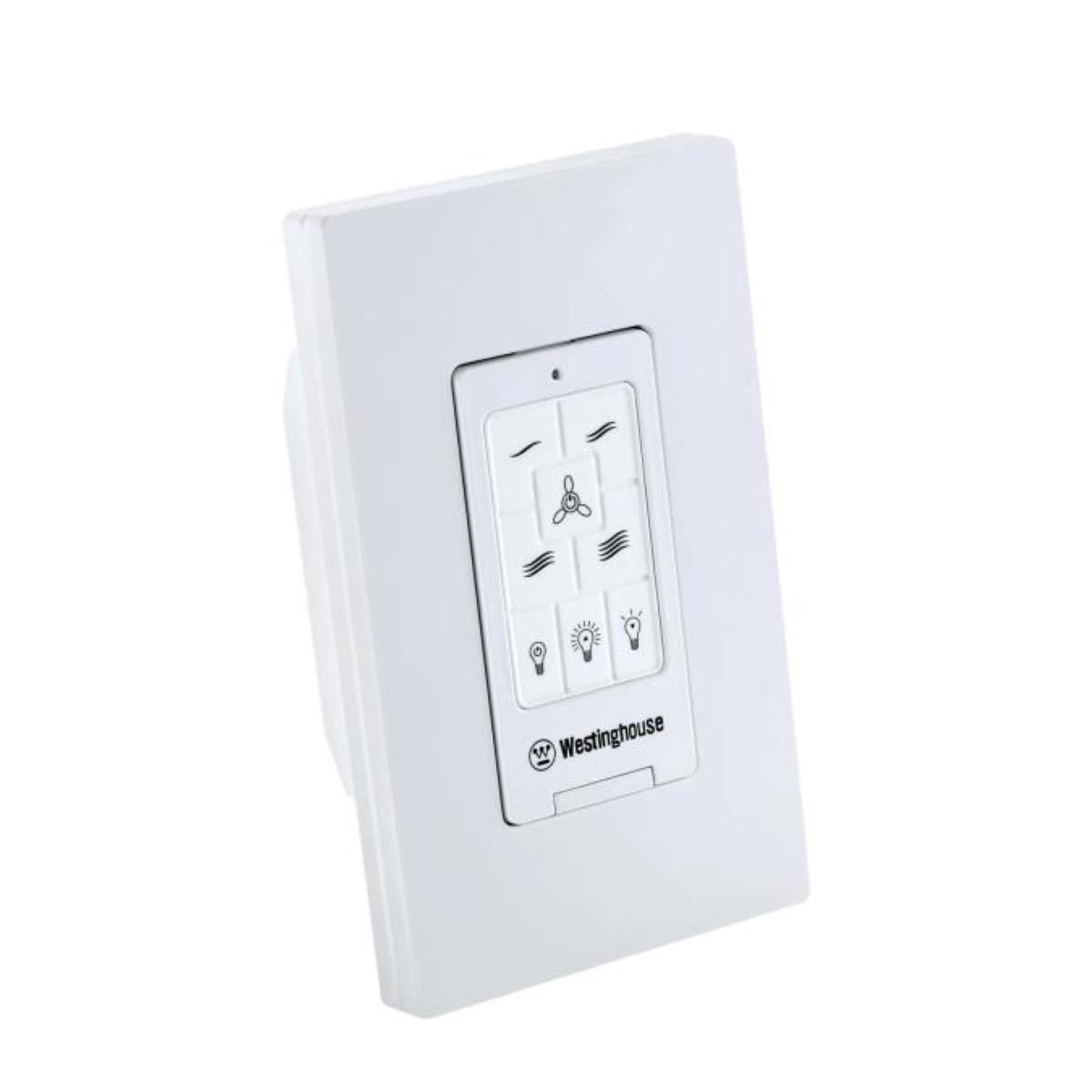 4 Speed Ceiling Fan and Light Wall Control, White Finish
