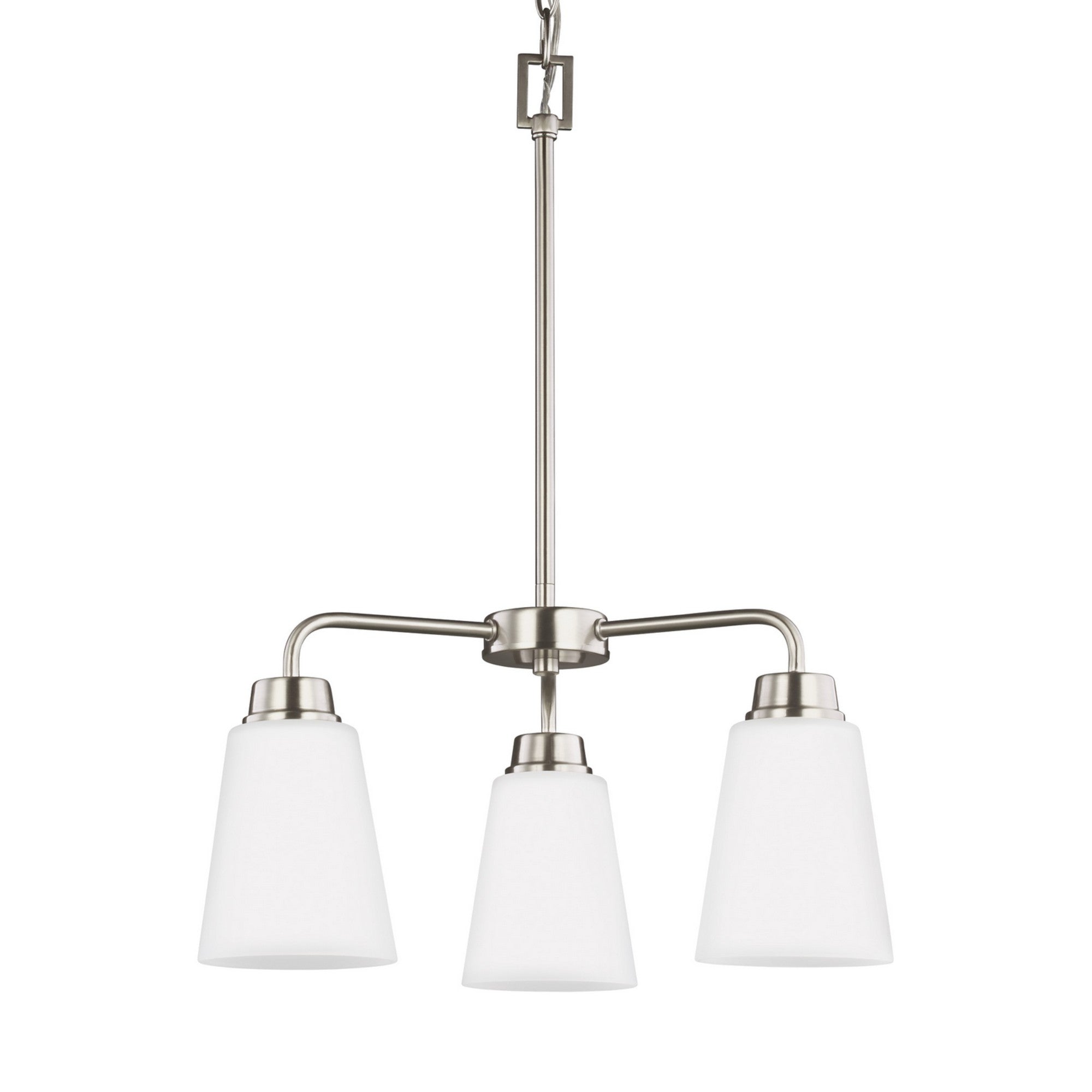 Kerrville 18" 3-Light LED Chandelier, Brushed Nickel Finish - Bees Lighting