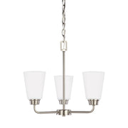 Kerrville 18" 3-Light LED Chandelier, Brushed Nickel Finish - Bees Lighting