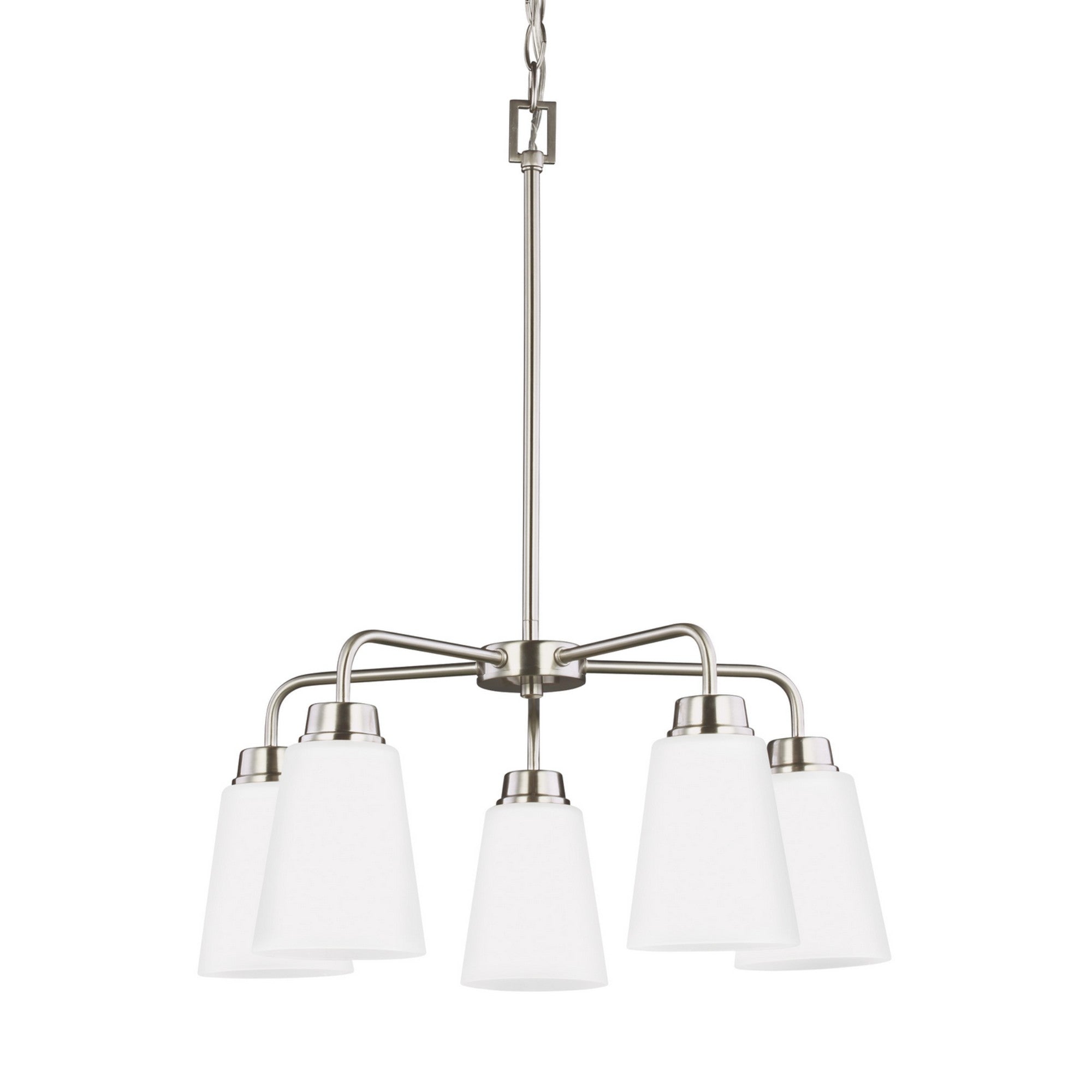 Kerrville 20" 5-Light LED Chandelier, Brushed Nickel Finish - Bees Lighting