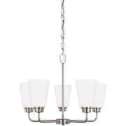 Kerrville 20" 5-Light LED Chandelier, Brushed Nickel Finish - Bees Lighting