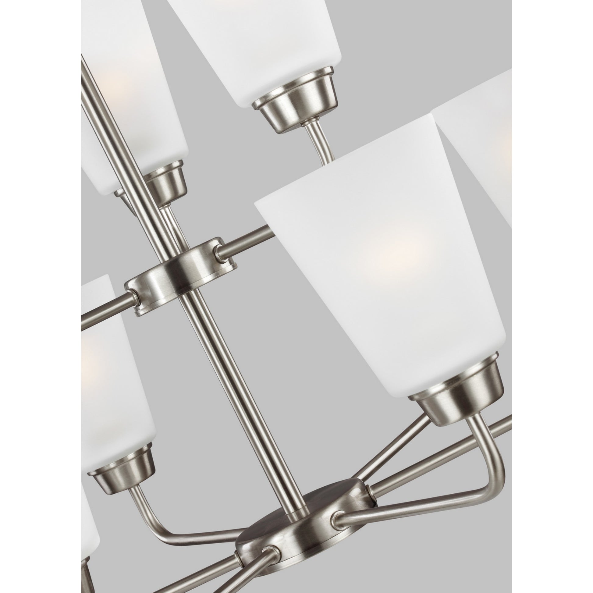 Kerrville 29" 9-Light Chandelier, Brushed Nickel Finish - Bees Lighting