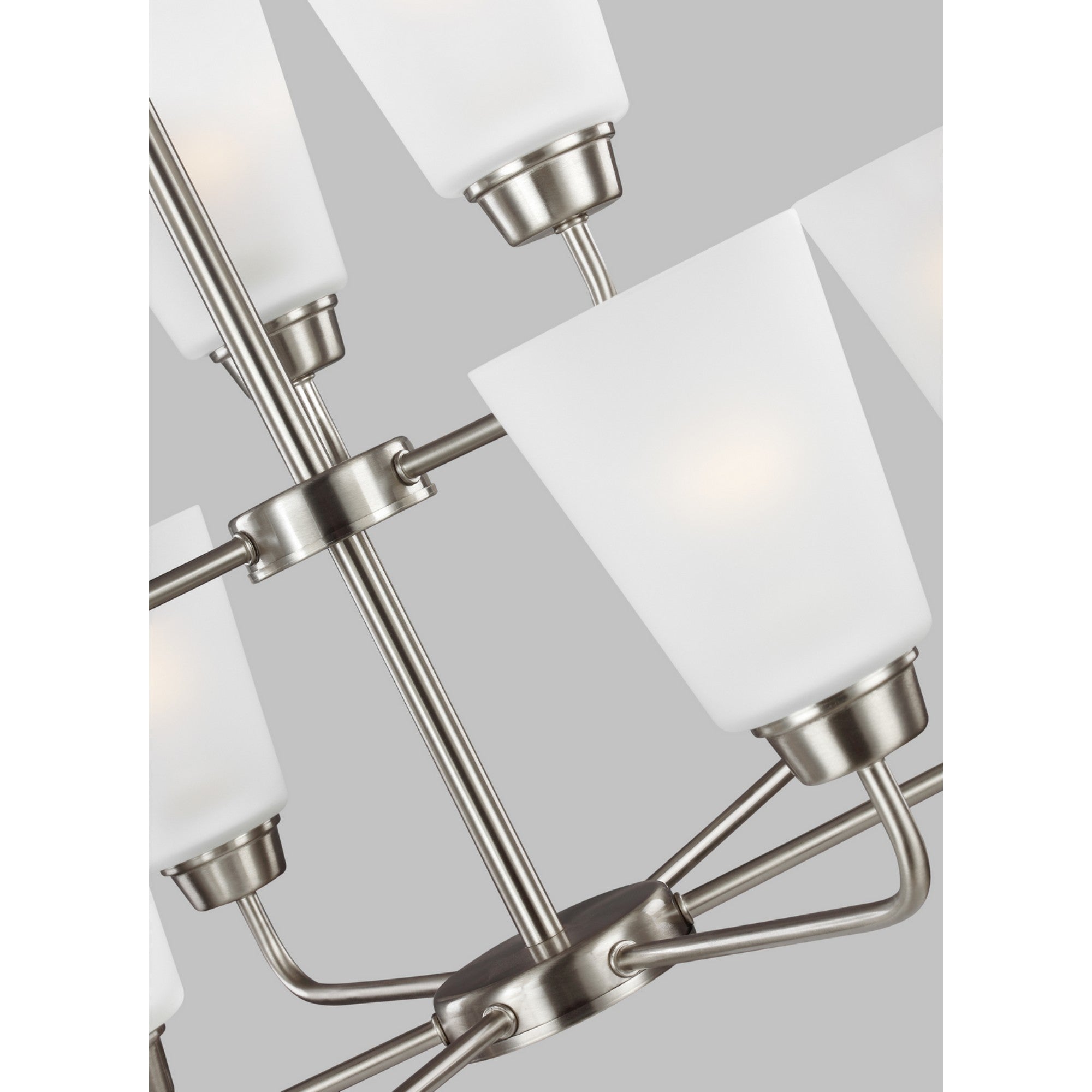 Kerrville 29" 9-Light Chandelier, Brushed Nickel Finish - Bees Lighting