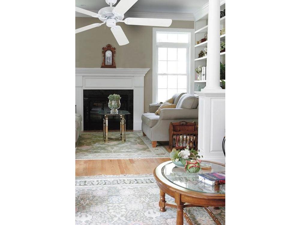 Contractors Choice 52 Inch 5 Blades White Ceiling Fan, Pull Chain Included