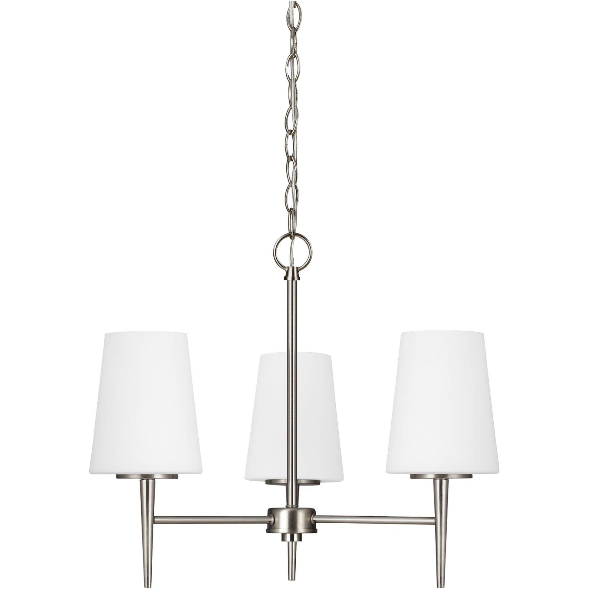 Driscoll 21" 3-Light LED Chandelier, Brushed Nickel Finish - Bees Lighting