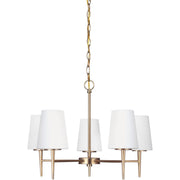 Driscoll 25" 5-Light LED Chandelier, Satin Brass Finish - Bees Lighting