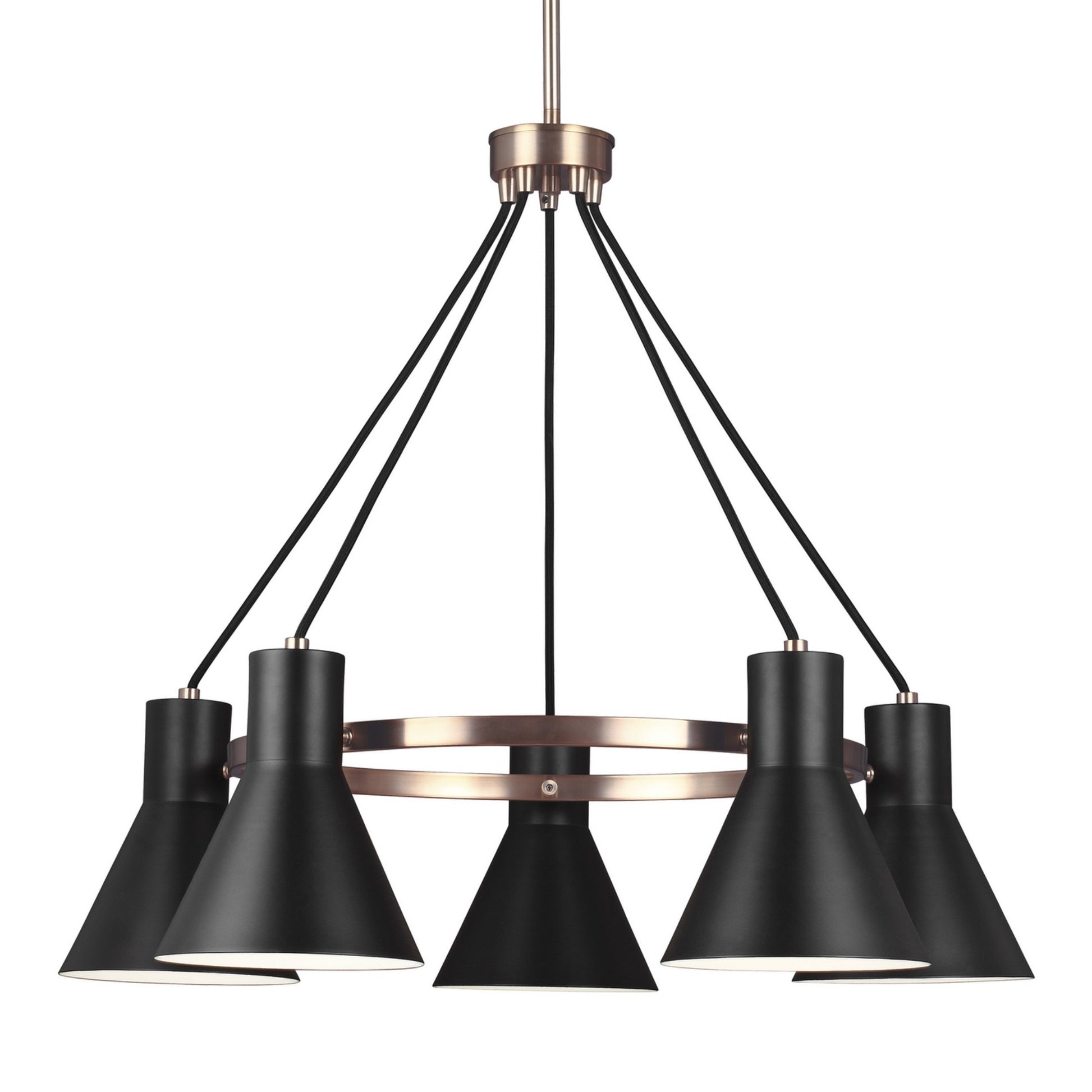 Towner 29" 5-Light Chandelier, Satin Brass Finish - Bees Lighting