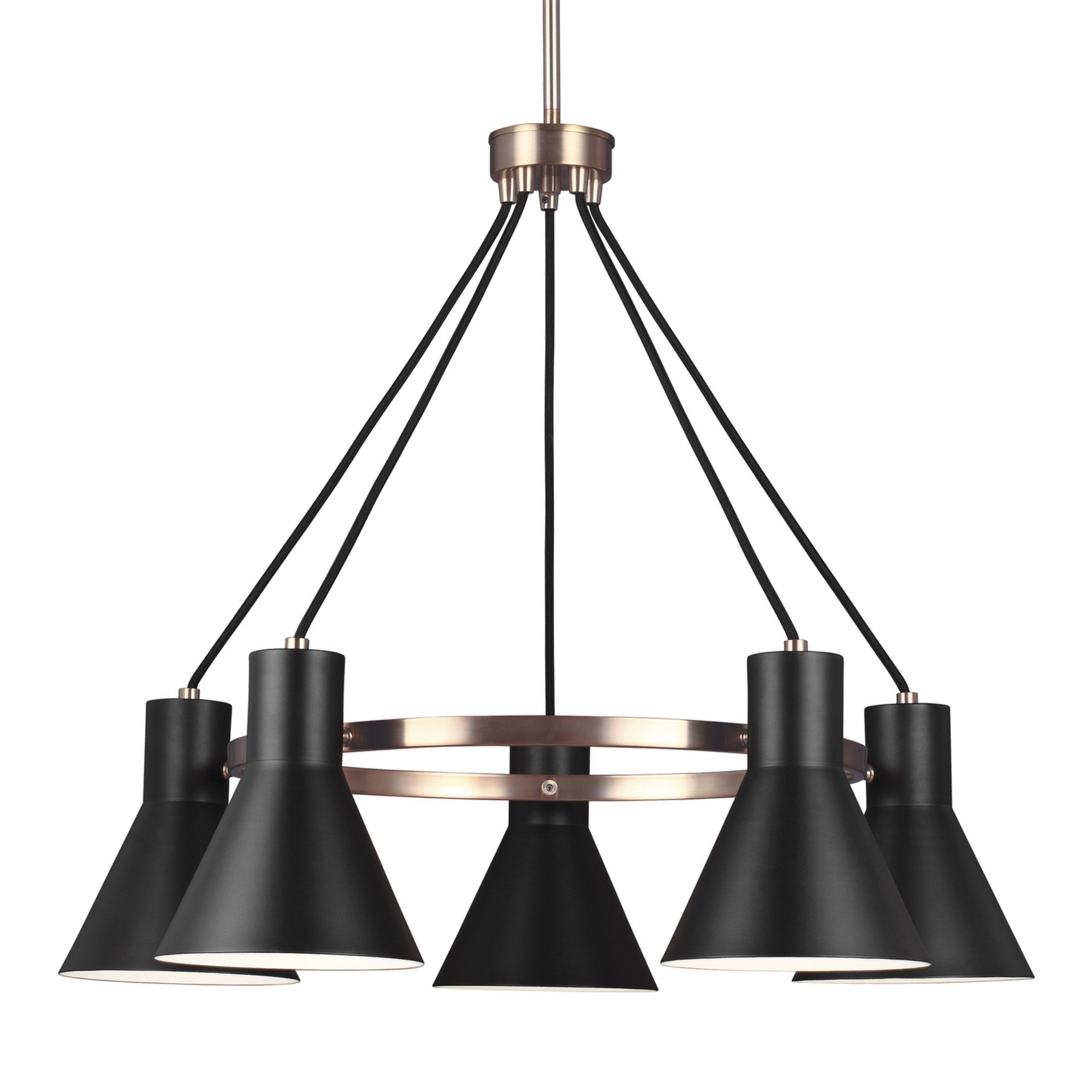 Towner 29" 5-Light Chandelier, Satin Brass Finish - Bees Lighting