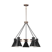 Towner 29" 5-Light Chandelier, Satin Brass Finish - Bees Lighting