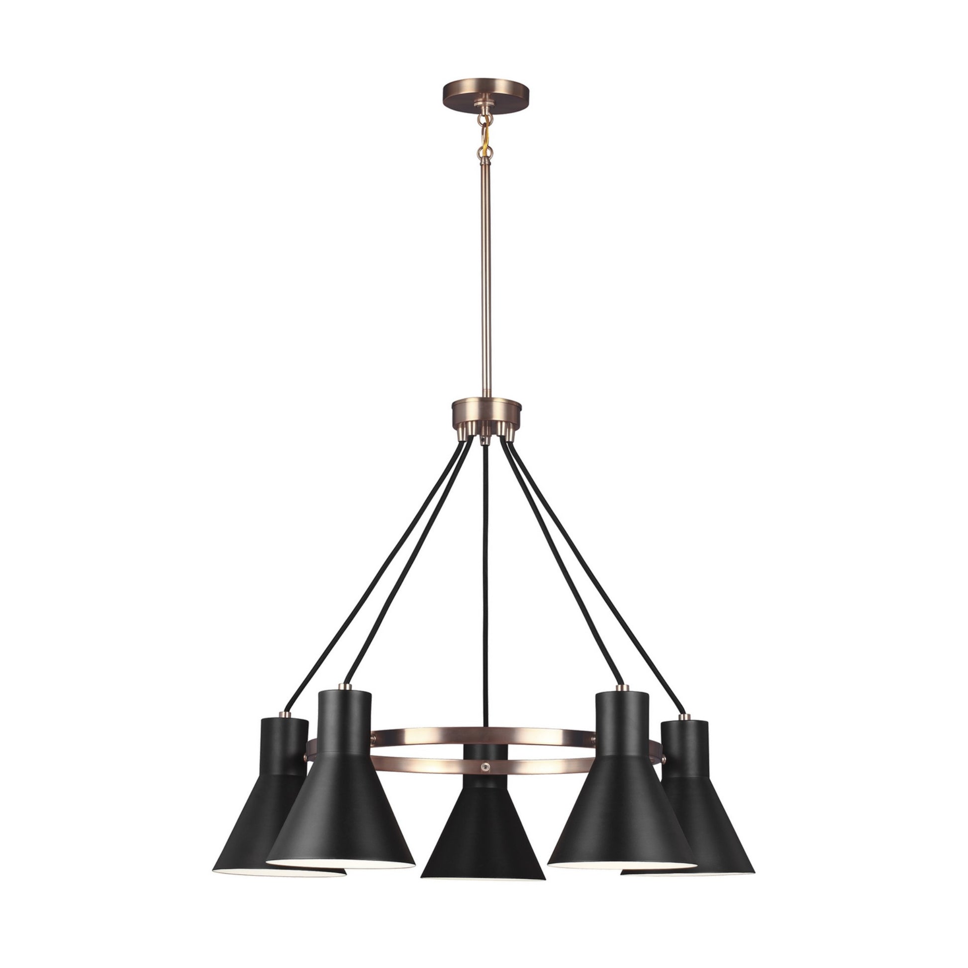 Towner 29" 5-Light Chandelier, Satin Brass Finish - Bees Lighting