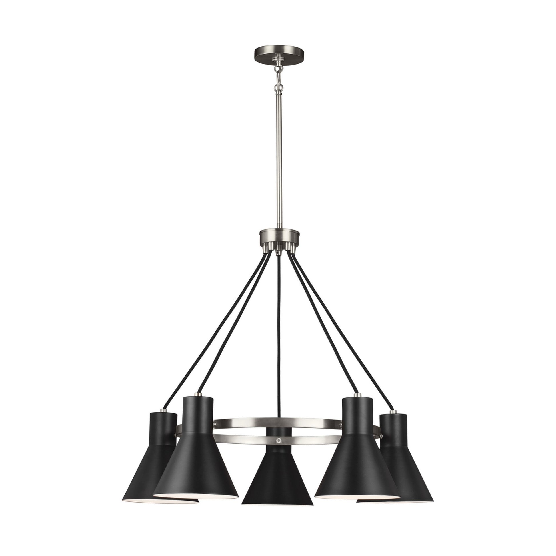 Towner 29" 5-Light Chandelier, Brushed Nickel Finish - Bees Lighting