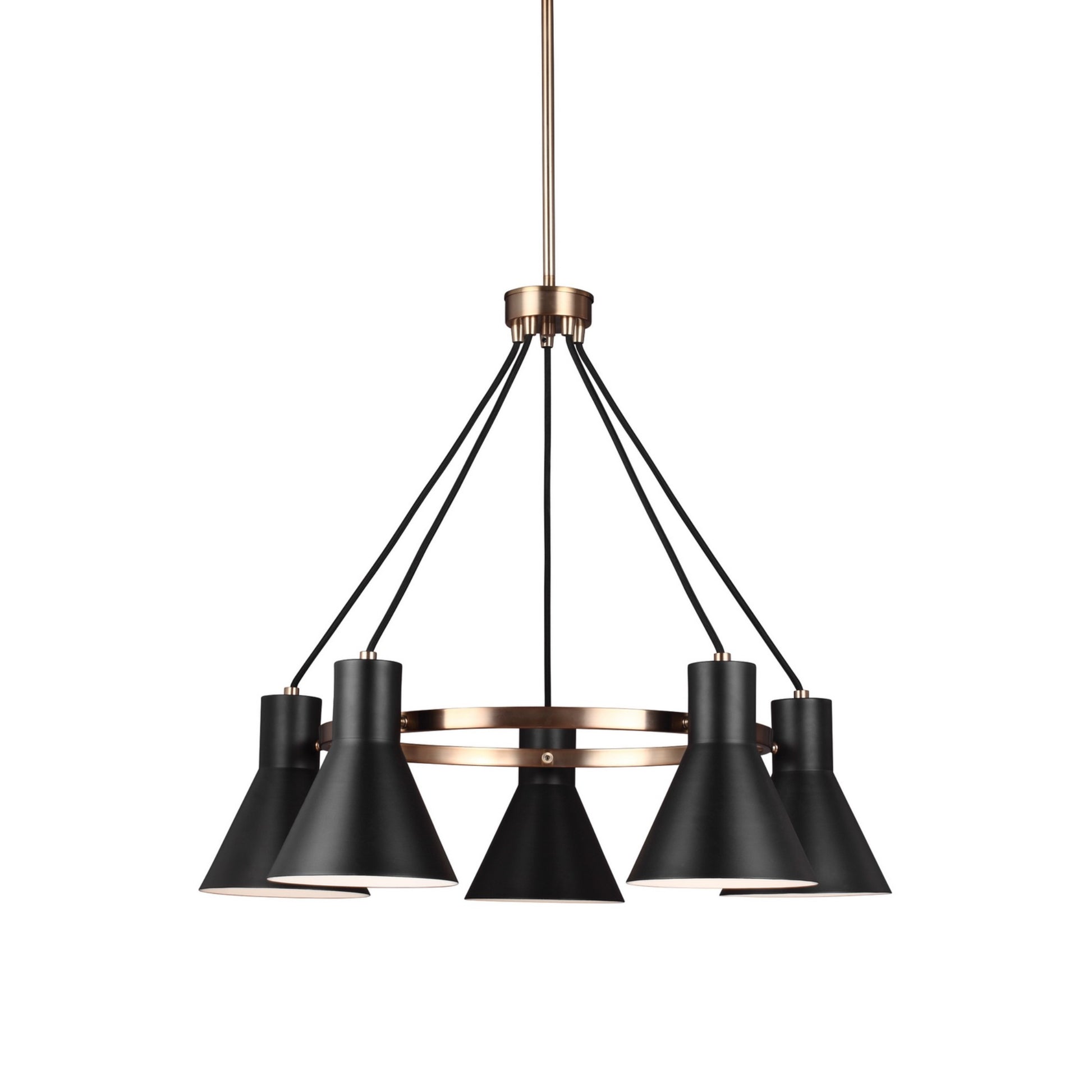 Towner 29" 5-Light LED Chandelier, Satin Brass Finish - Bees Lighting